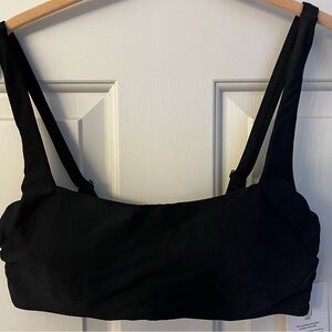 Black Athleta square neck bra cup bikini top in black